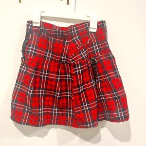 Red Plaid Skirt w/ Buckles